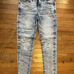 American Eagle Outfitters Distressed Acid Wash Jeans